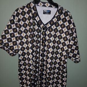 Men's Black and Gold Dollar Pattern Jersey